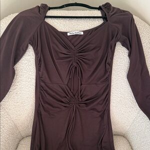 Reformation Brown Ruched Women's maxi Dress